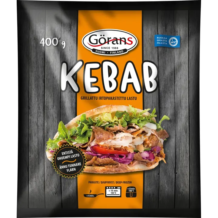 Korv-Görans kebablastu grillattu ja irtopakastettu 400g