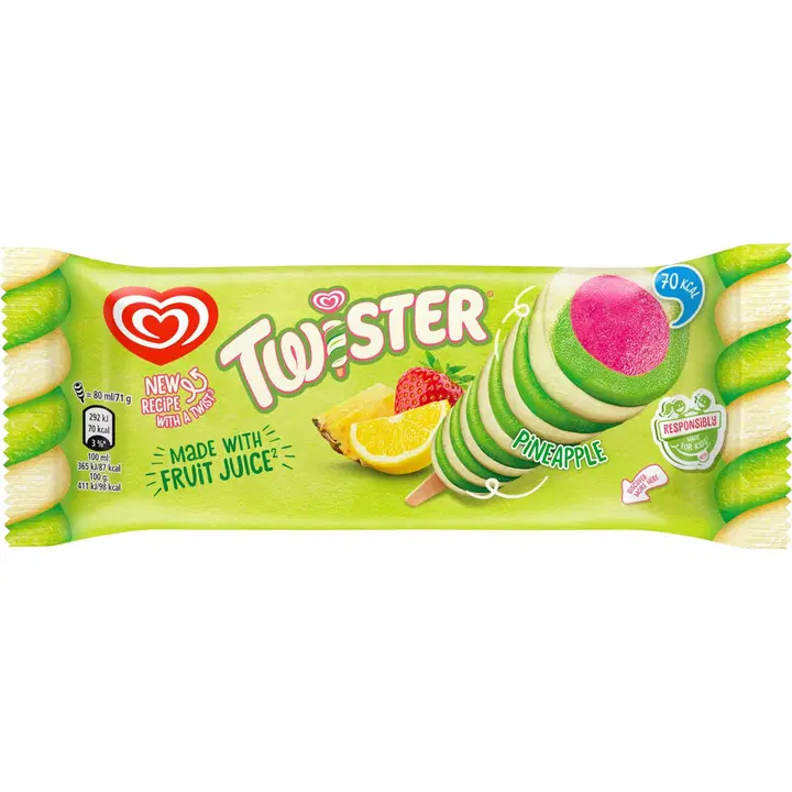 Twister Green Sidruni-Maasika Mahlajää Vegan 71g