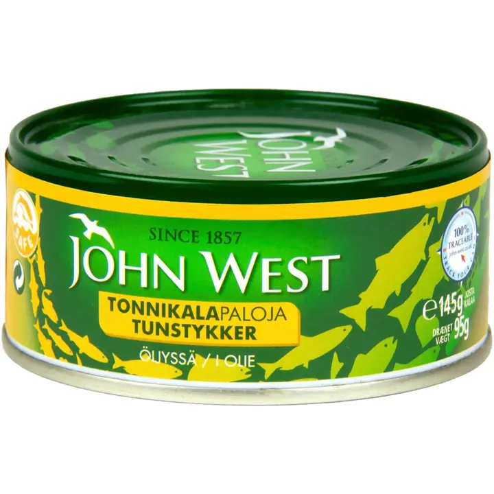 John West Tonnikalapaloja auringonkukkaöljyssä 145/95g