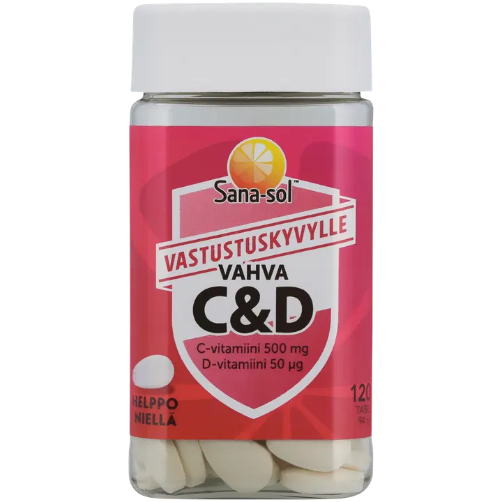 Sana-sol vahva C- ja D-vitamiinitabletti ravintolisä 120 tabl / 94 g