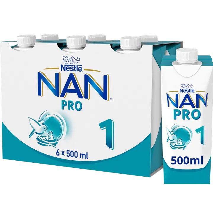 Nestlé Nan 6x500ml Pro 1 maitopohjainen käyttövalmis äidinmaidonkorvike