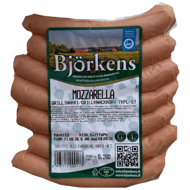 Björkens grillinakki mozzarella 7 kpl 280 g