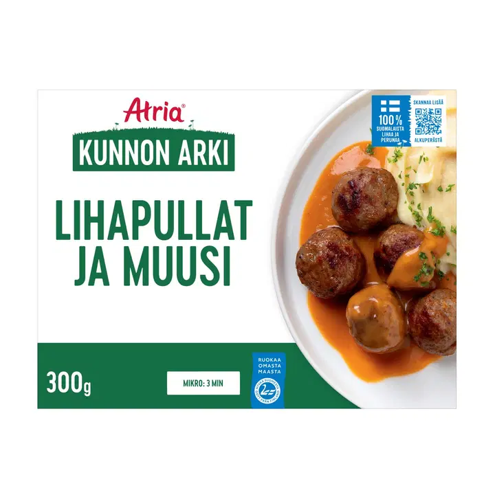 Atria Kunnon Arki Lihapullat ja Muusi 300g