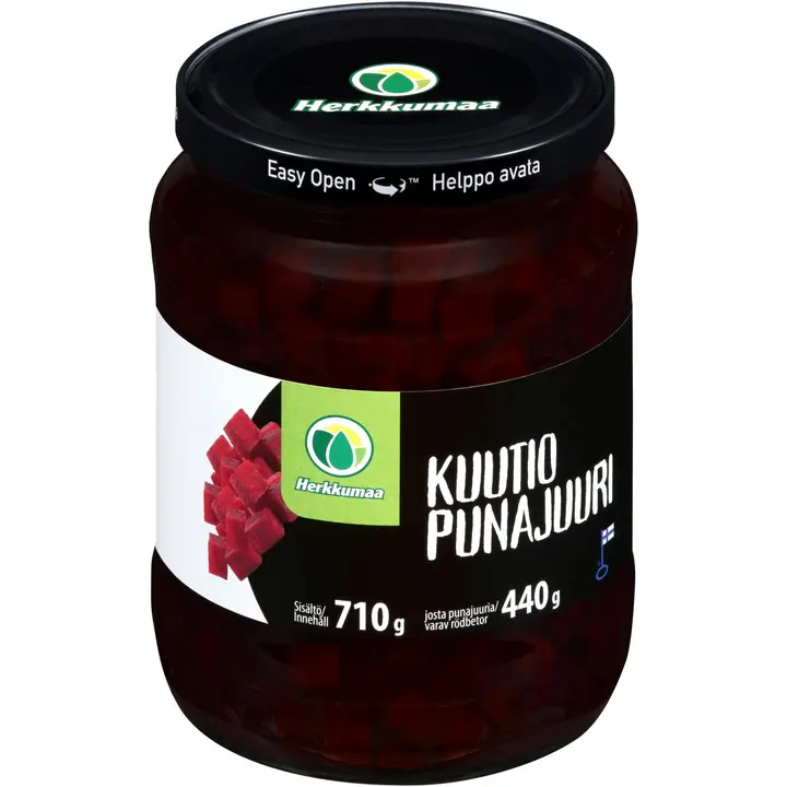 Herkkumaa Kuutiopunajuuria 710/440g
