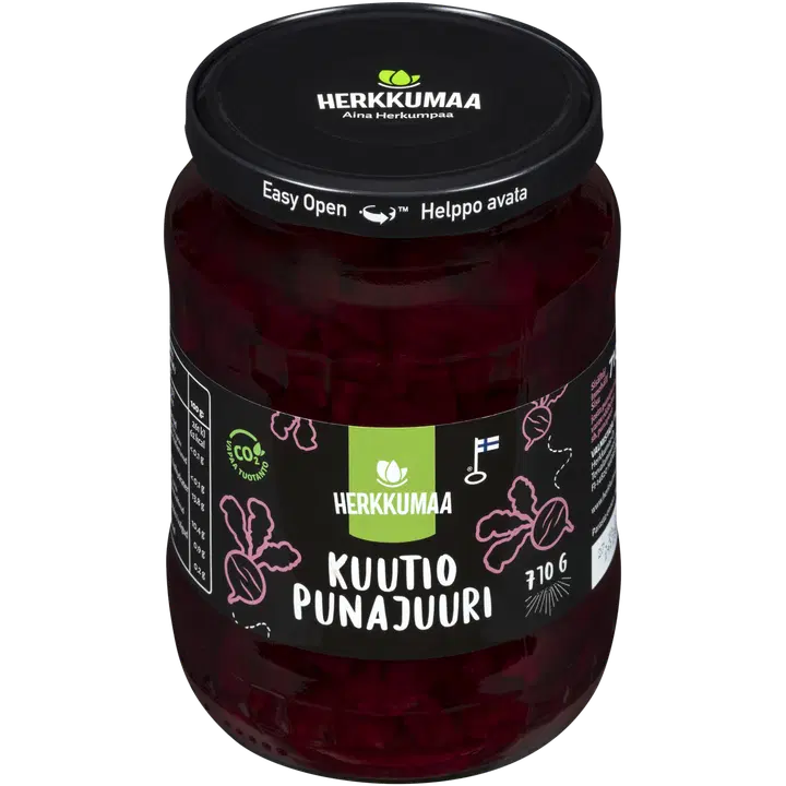 Herkkumaa Kuutiopunajuuria 710/440g