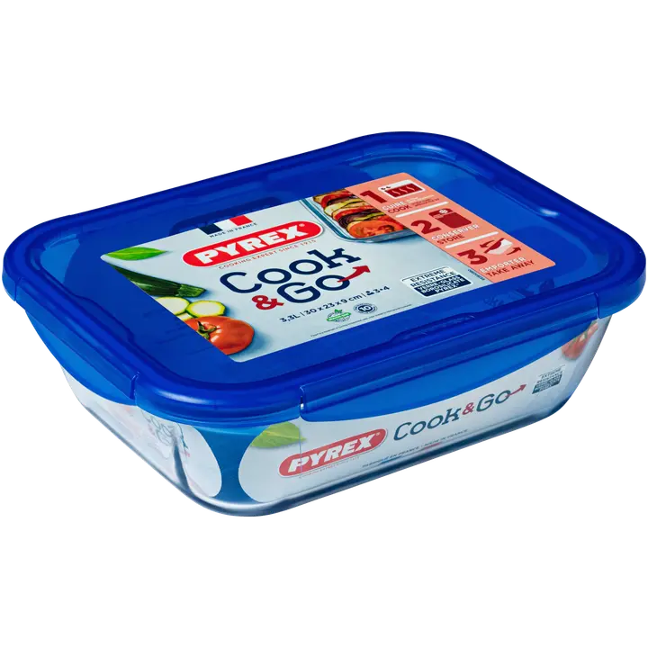 Pyrex Cook & Go lasivuoka ja kansi 3,5 l 30 x 23 cm