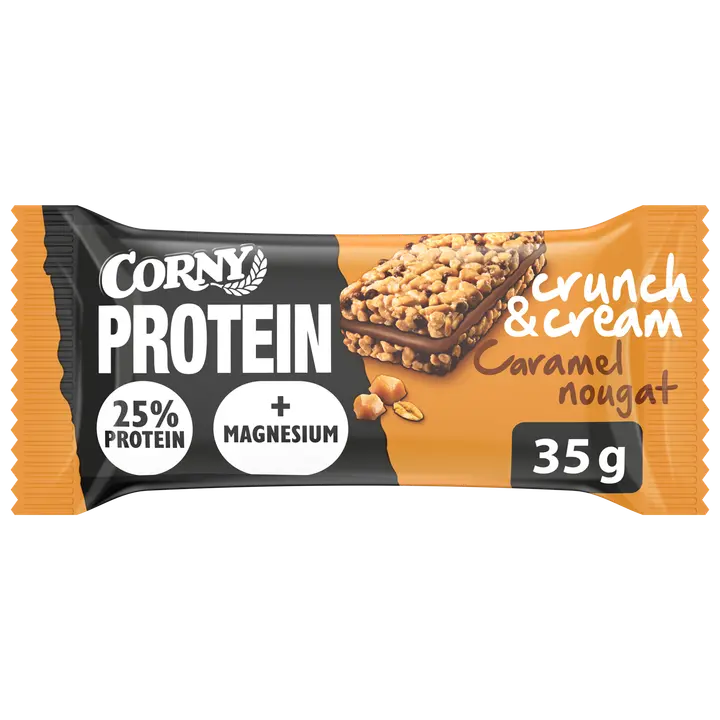 Corny Protein Crunch & Cream Caramel Nougat proteiinikerrospatukka 35g