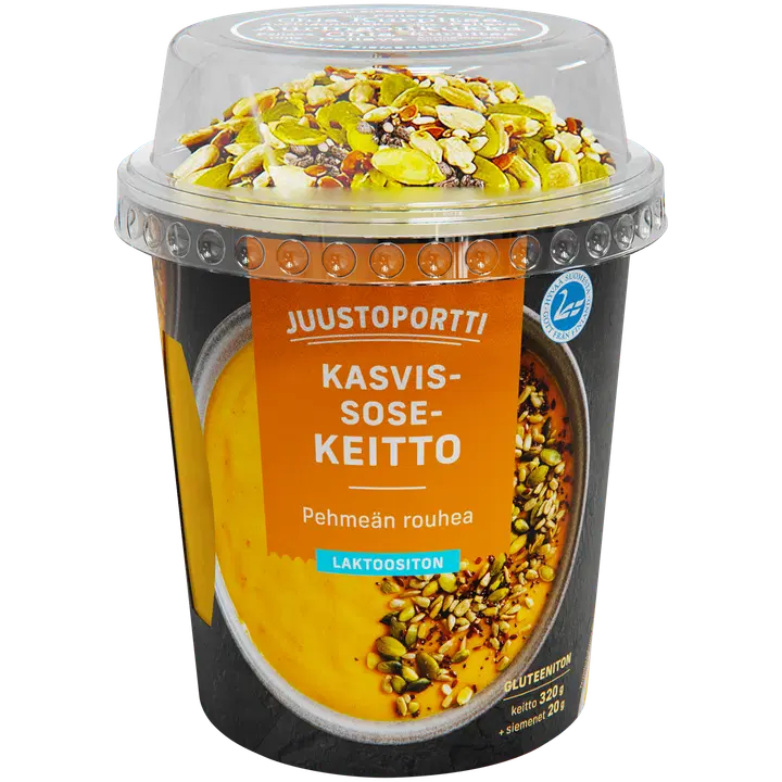 Juustoportti Pehmeän Rouhea Kasvissosekeitto 340g laktoositon gluteeniton