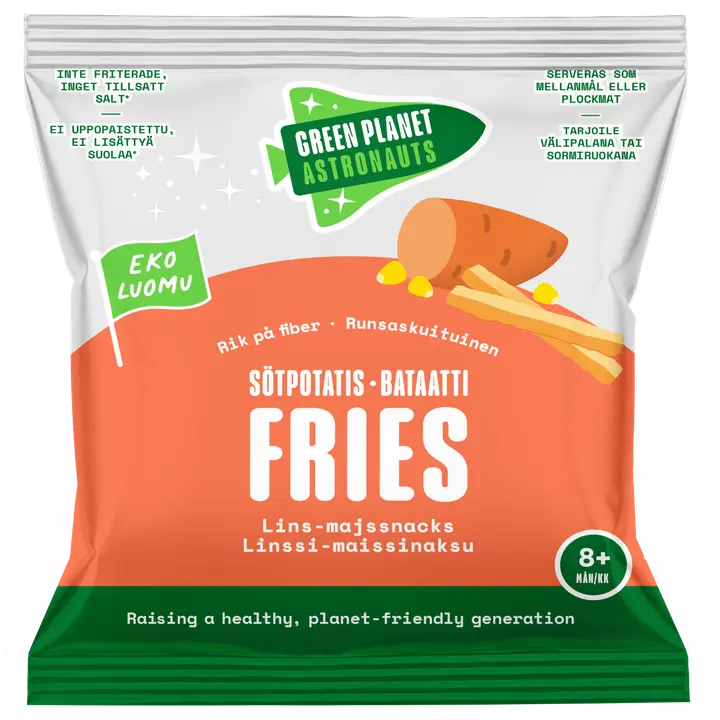 Green Planet Astronauts Orgaanilised maisi- porgandi- friikartulid 18g
