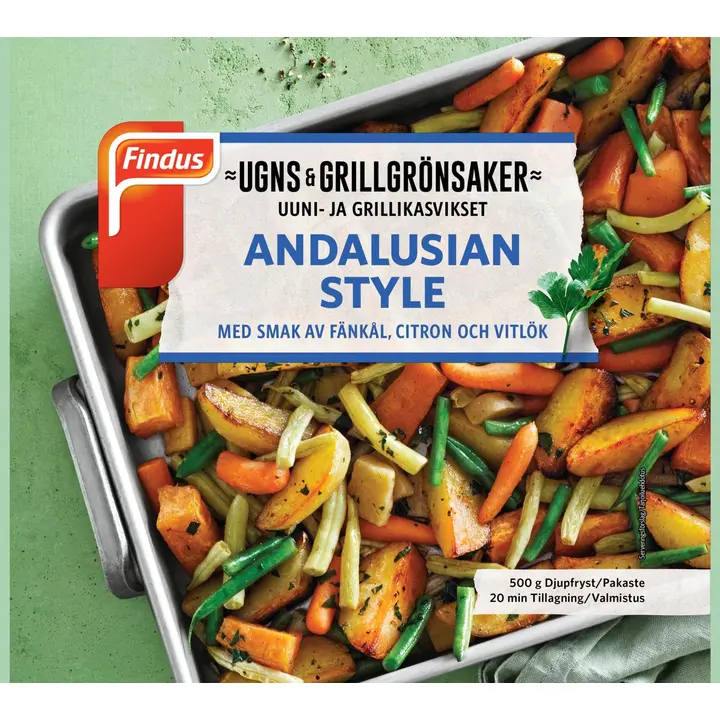 Findus Uuni- ja grillikasvikset Andalusian style 500g, pakaste