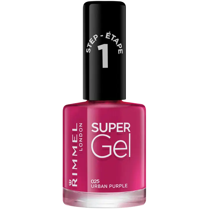 Rimmel 12ml Super Gel Nail Polish 025 Urban Purple kynsilakka