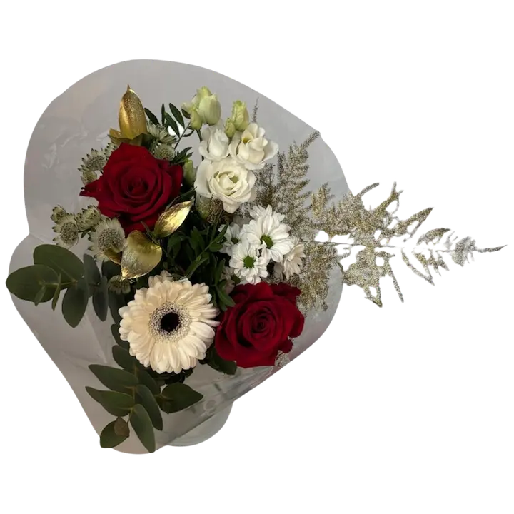 Kimppu Aapo, puna-kulta-valkoinen sekakimppu, 12 oksaa, 50cm