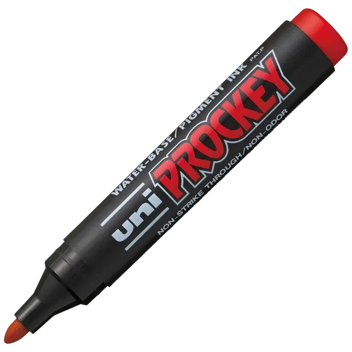 Uni prockey marker pm-122, veekindel, ümar ots 1,5-2 mm, punane