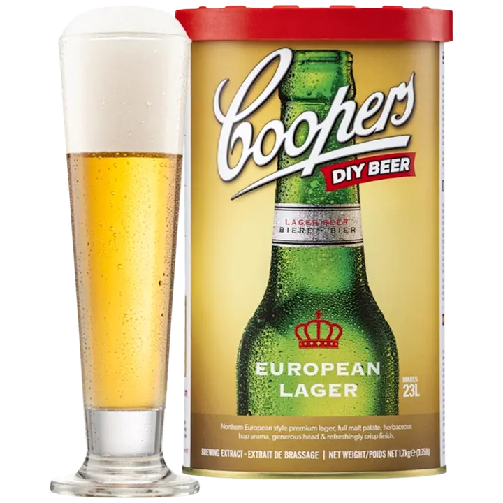 COOPERS International series European Lager humaloitu mallasuute 1,7 kg ja oluthiiva 7 g