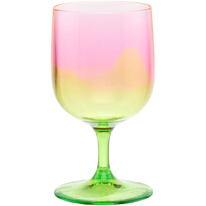 Veiniklaas House Dina 3,5 dl roosa-roheline