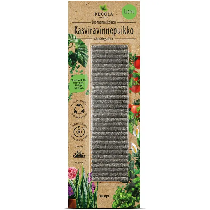 Kekkilä Kasviravinnepuikko 30 kpl, luonnonmukainen