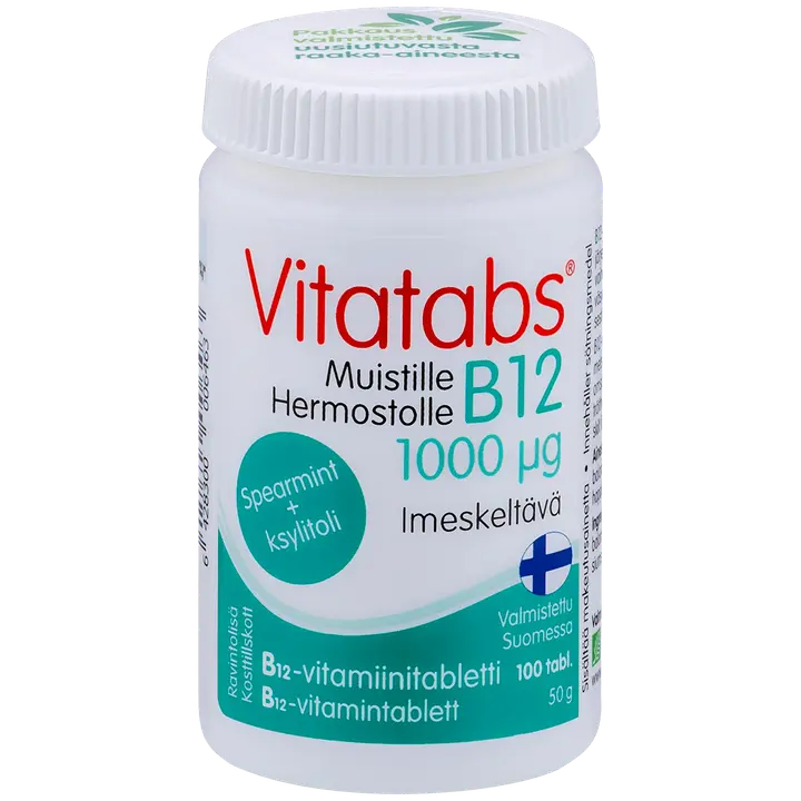 Vitatabs B12 Spearmint 1000 µg B12-vitamiinitabletti 100 tabl