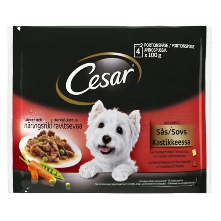 CESAR Eine koertele veise & porgandi, kana&köögivilja 4x100g