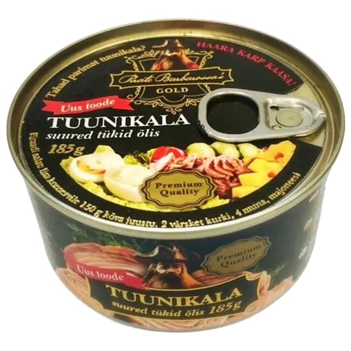 Pirate Barbarossas tuunikala suured tükid õlis 185 g