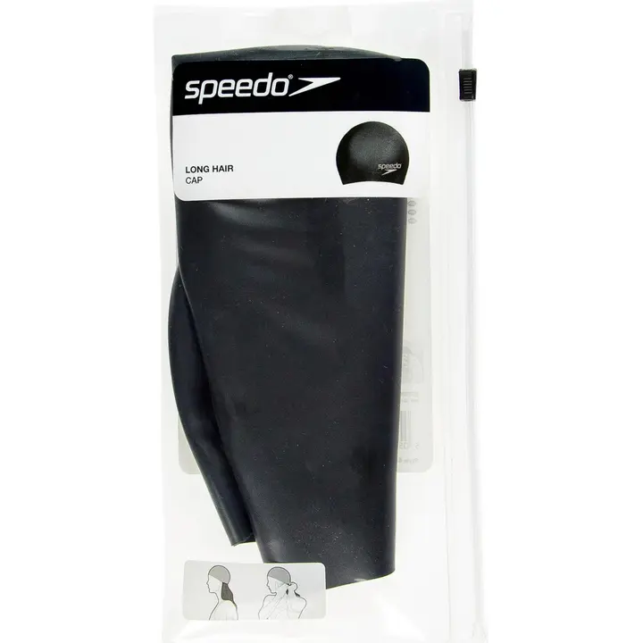 Ujumismüts Long Hair, must silikoon