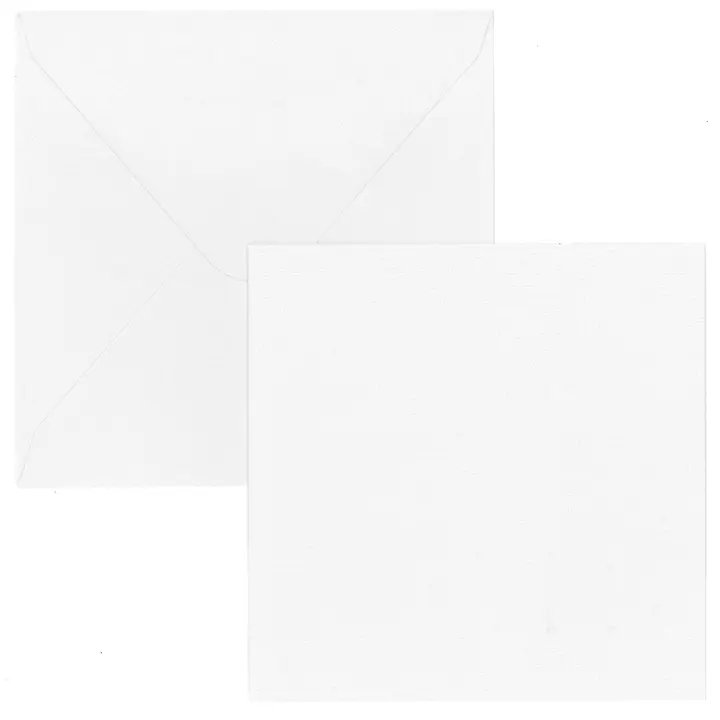 J.K. Primeco Lumo 2-osainen korttipohja+kirjekuori neliö luonnonvalkoinen 5kpl+5kpl