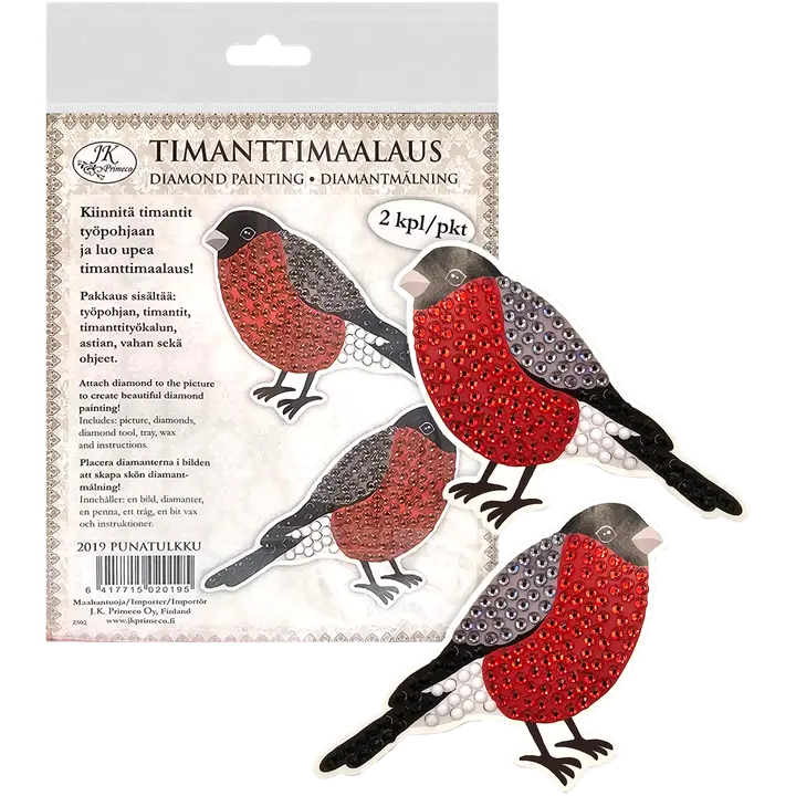 J.K. Primeco timanttimaalaus Punatulkku 2kpl