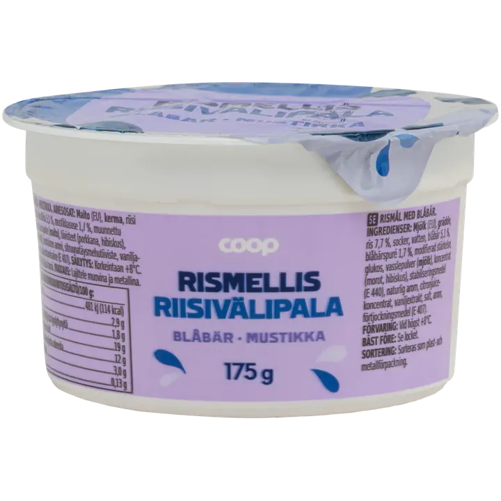 Coop riisivälipala mustikka 175 g