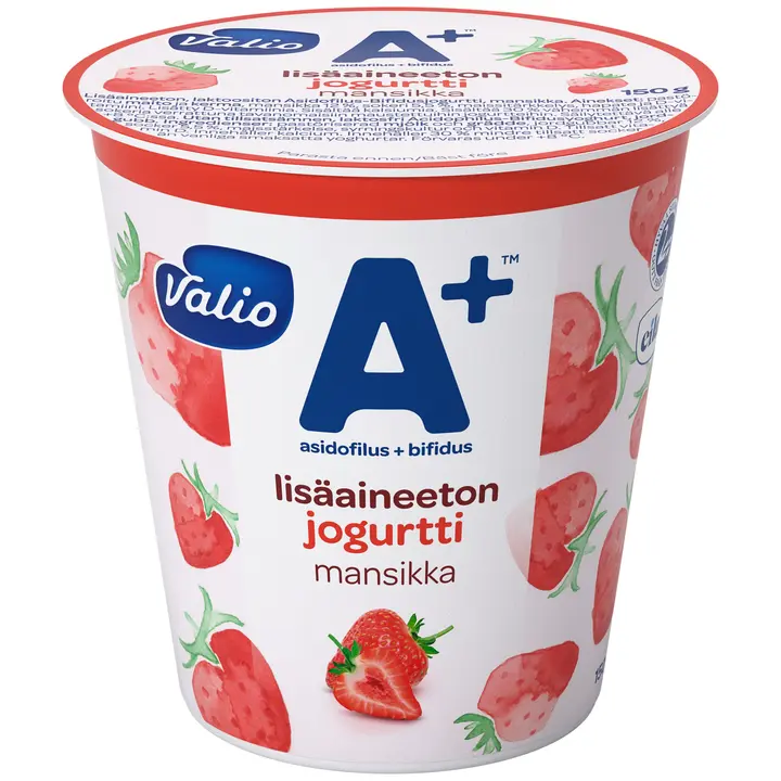 Valio A+™ lisäaineeton jogurtti 150 g mansikka laktoositon