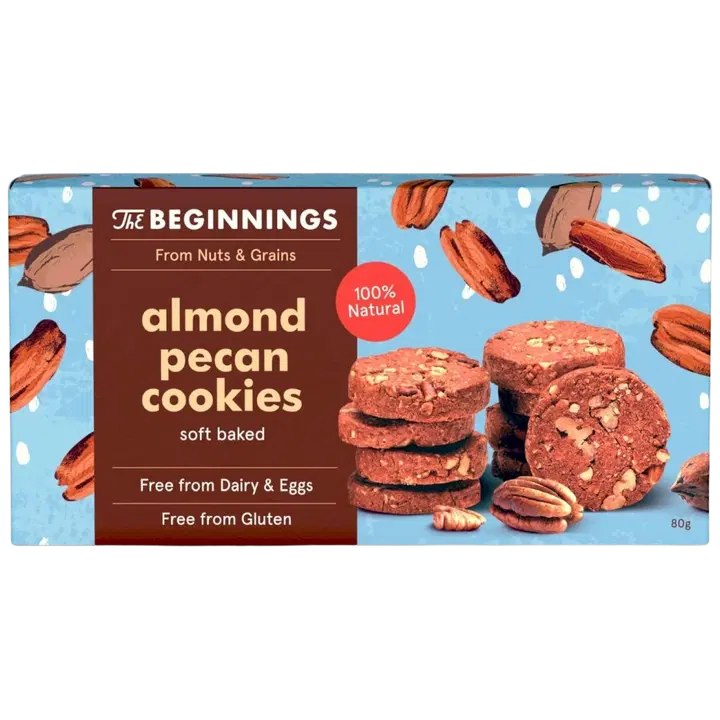 Beginnings vegan mandliküpsised pekanipähklitega 80g