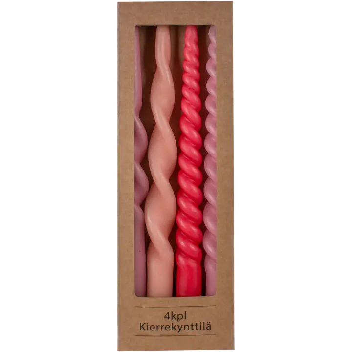 Kierrekynttilä 4 kpl punainen