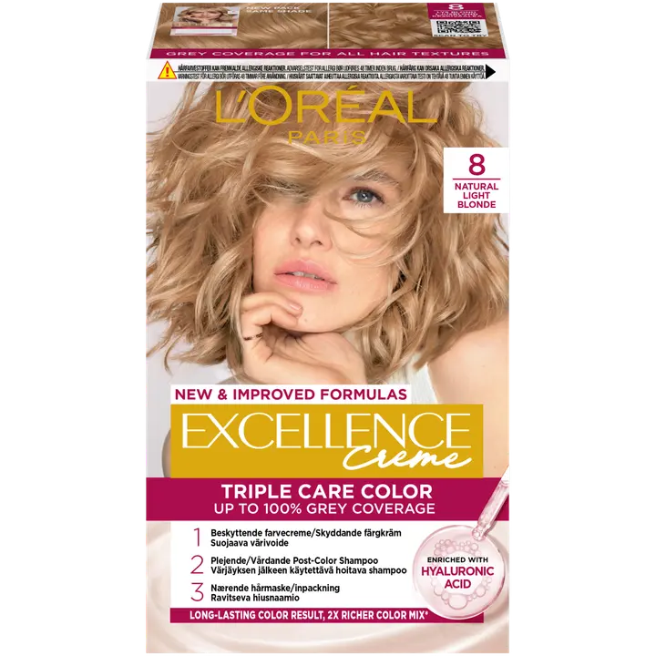 L'Oréal Paris Excellence Creme 8 Natural Light Blonde Keskivaalea kestoväri 1kpl