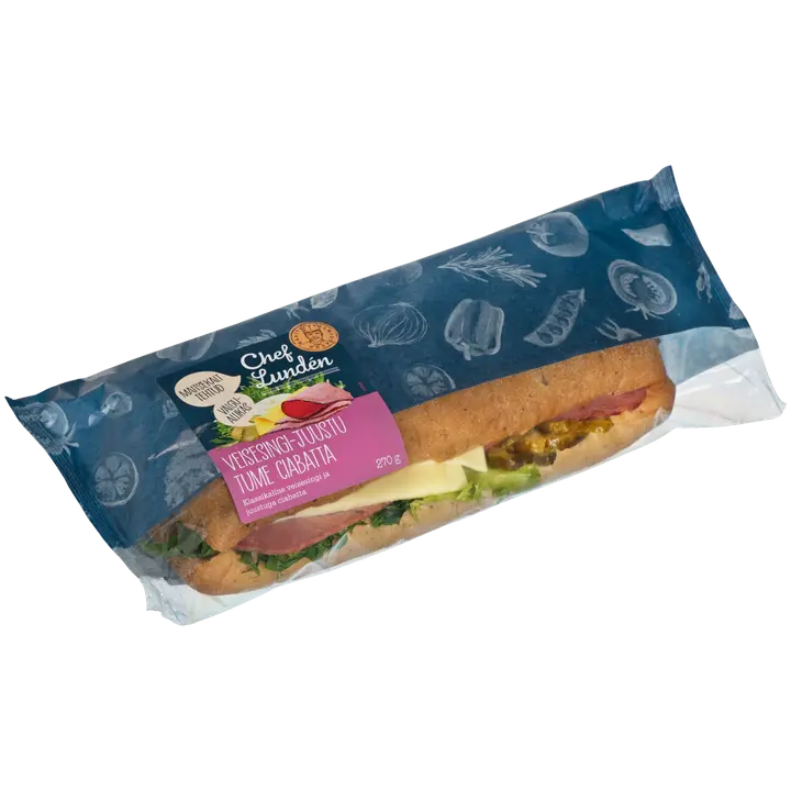 Chef Lunden Veisesingi-Juustu Tume Ciabatta 270 G