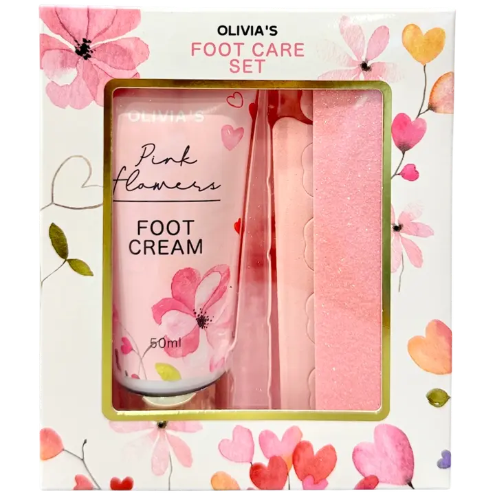 Jalkavoide 50ml, kynsiviila ja erotin lahjapakkauksessa.