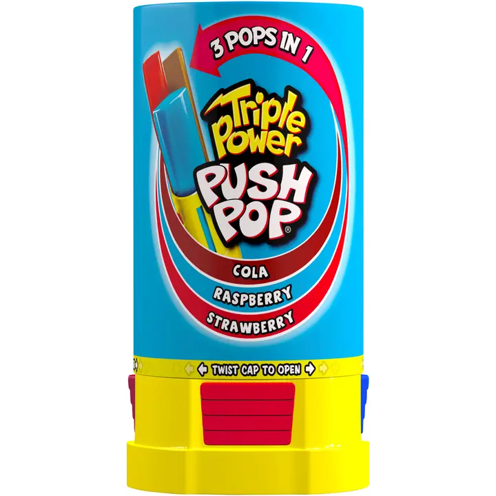 Bazooka Push Pop Triple Power Tikkukaramelli 34g
