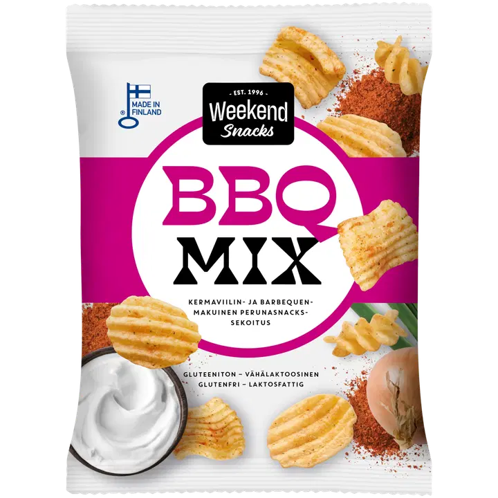 Weekend Snacks BBQ Mix 35g Kermaviilin- ja barbequenmakuinen perunasnacks-sekoitus