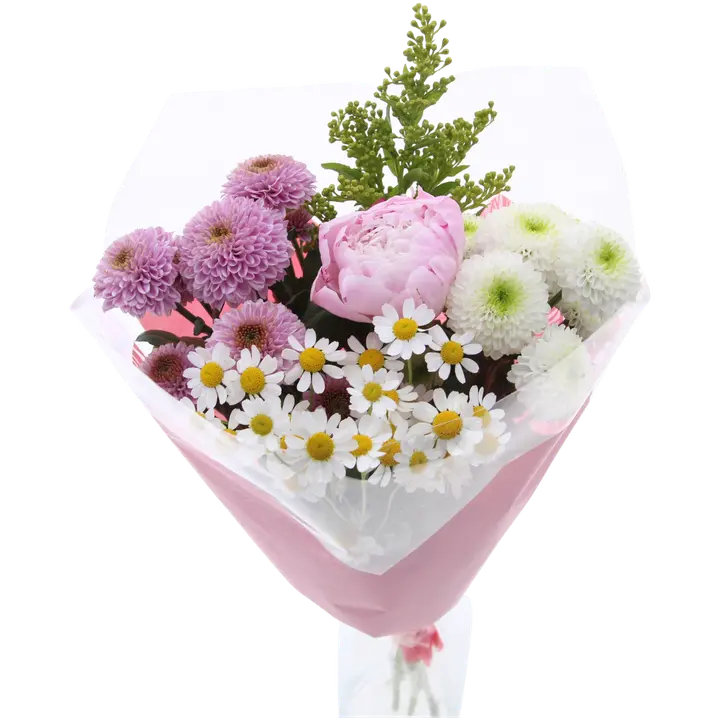 Kimppu Lilli, v.pun-valkoinen sekakimppu, 5 oksaa, 50cm