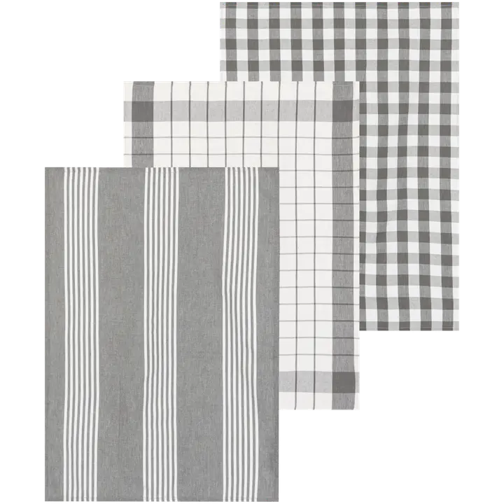 Tex Home keittiöpyyhe Stripes 3kpl harmaa