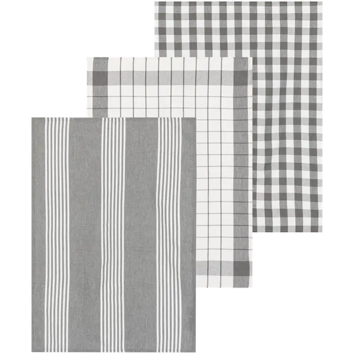 Tex Home keittiöpyyhe Stripes 3kpl harmaa