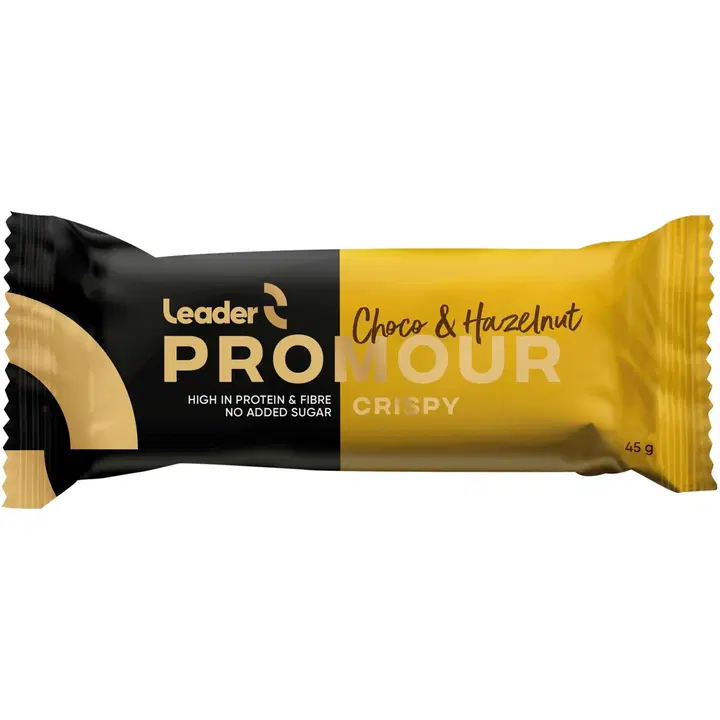 Leader Promour proteiinipatukka maitosuklaa ja hasselpähkinä 45 g