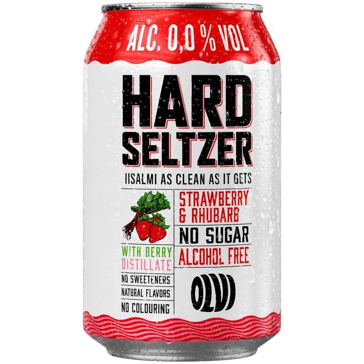 OLVI Hard Seltzer Strawberry & Rhubarb 0,0 % 0,33 l tlk