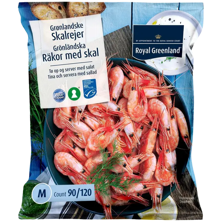 Royal Greenland Grönlantilaisia Kuorellisia kylmänveden katkarapuja 90/120 MSC pakaste 500g