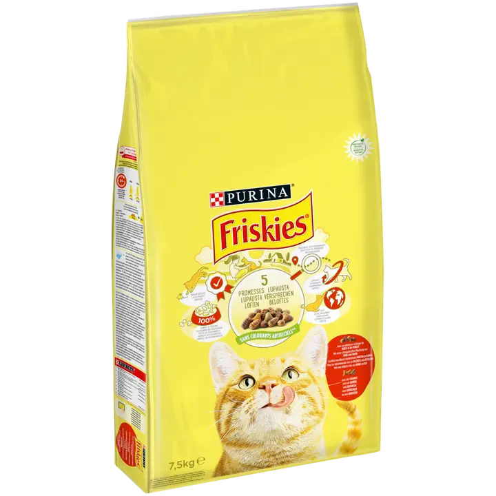 Friskies 7,5kg Adult Nautaa, Kanaa ja Kasviksia kissanruoka