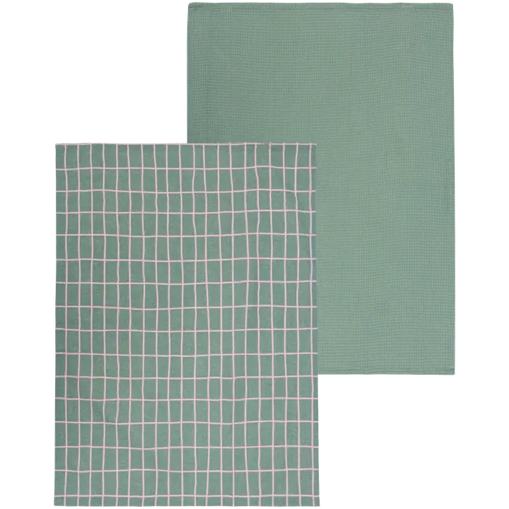 House keittiöpyyhe Elonkorjuu 50x70 cm vihreä/vaaleanpunainen 2 kpl PatternLab