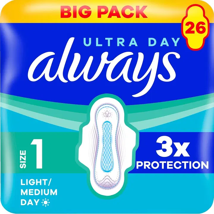 Always 26kpl Ultra Day Light/Medium S1 with wings terveysside