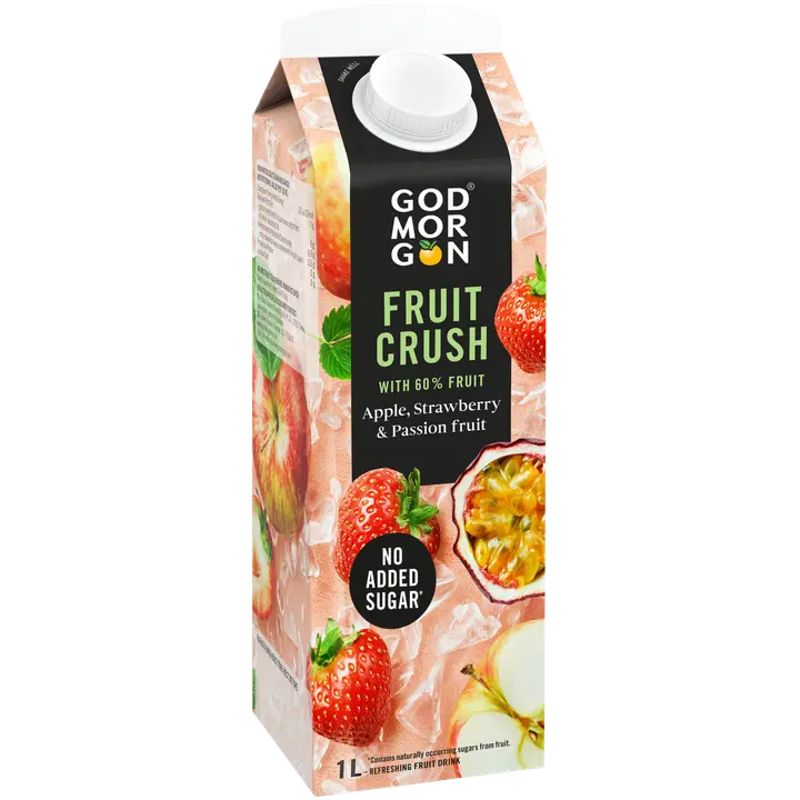 God Morgon Fruit Crush Omena & mansikka & passionhedelmä mehujuoma 1 L