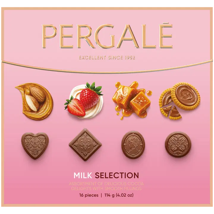 Pergale piimašokolaadide assortiikarp 114g