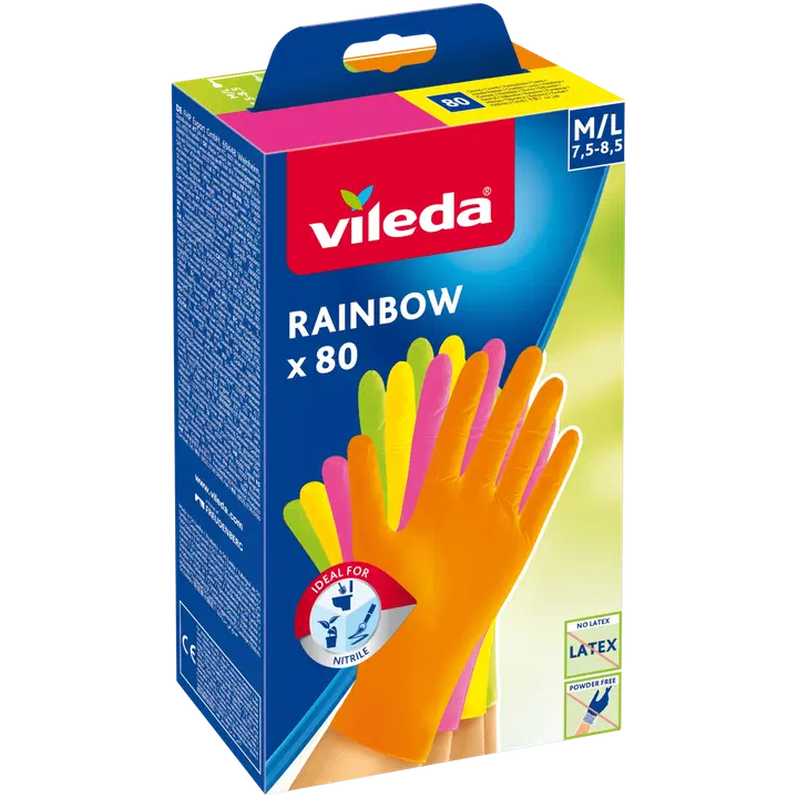 Vileda Rainbow 80 kpl kertakäyttökäsine nitriiliä, koko M/L