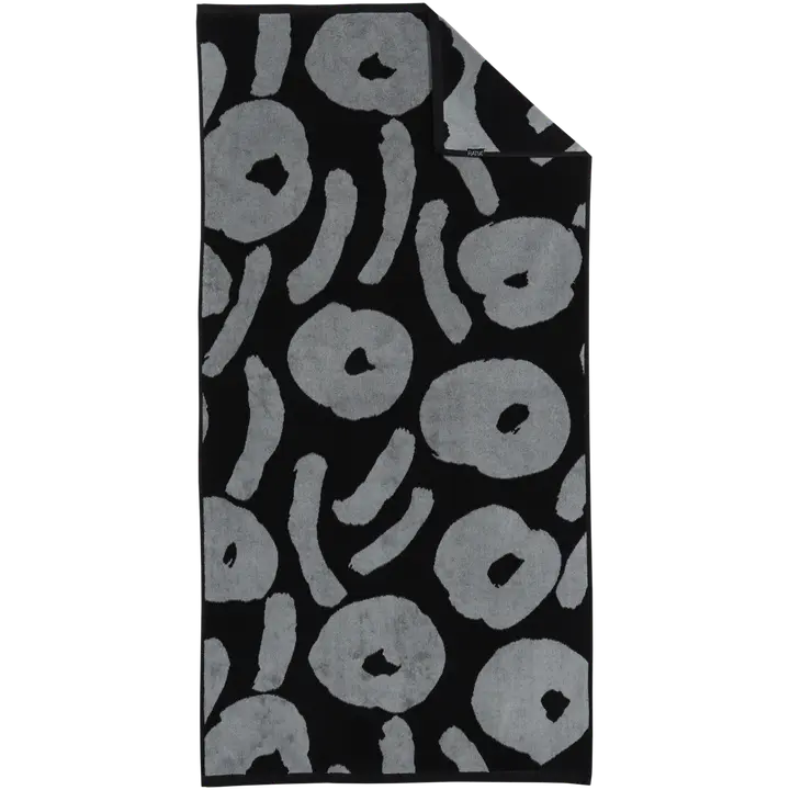 Ratia kylpypyyhe Nuppunen 70x140 cm musta/harmaa