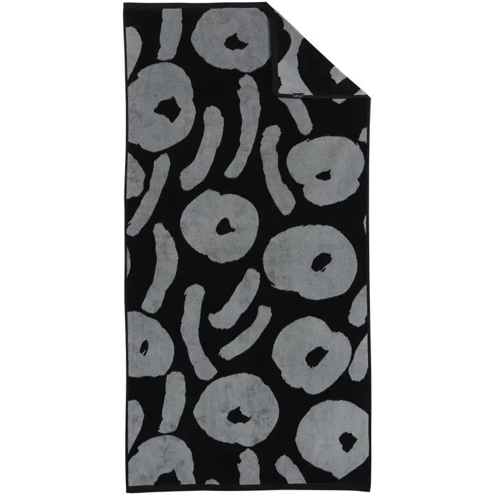 Ratia kylpypyyhe Nuppunen 70x140 cm musta/harmaa