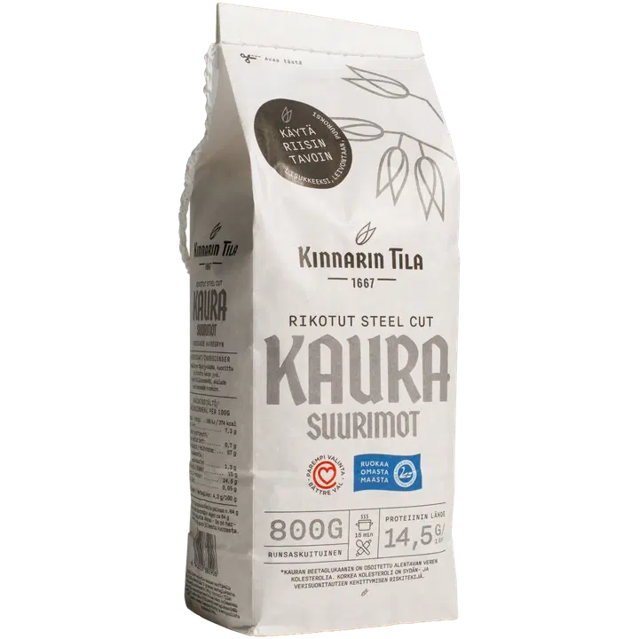 Kinnarin Tila Rikotut steel cut kaurasuurimot 800 g
